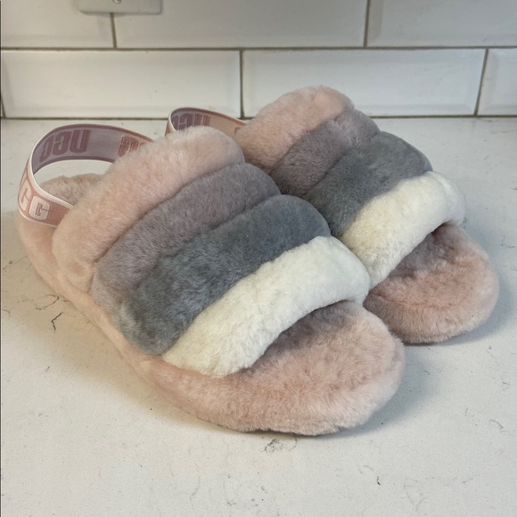UGG Women's Fluff Yeah Slide Quartz Slipper - 1097169 Fluffy Slippers Size 9 - Picture 9 of 17